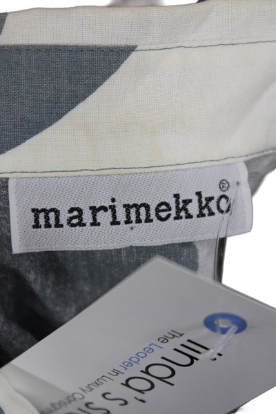 Marimekko Women Floral Cotton Collared Long Sleeve Button-Up Brown Size XS