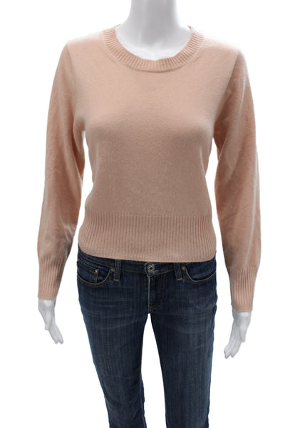 J Crew Womens Cashmere Crew Neck Pullover Sweater Pink Size M