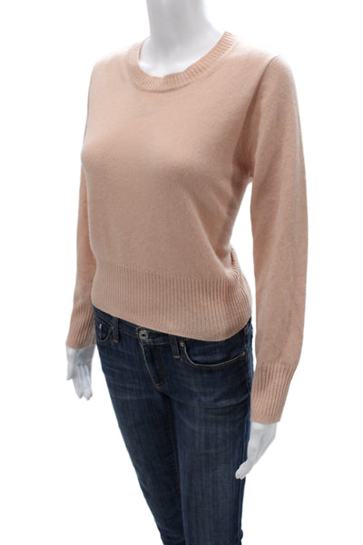 J Crew Womens Cashmere Crew Neck Pullover Sweater Pink Size M