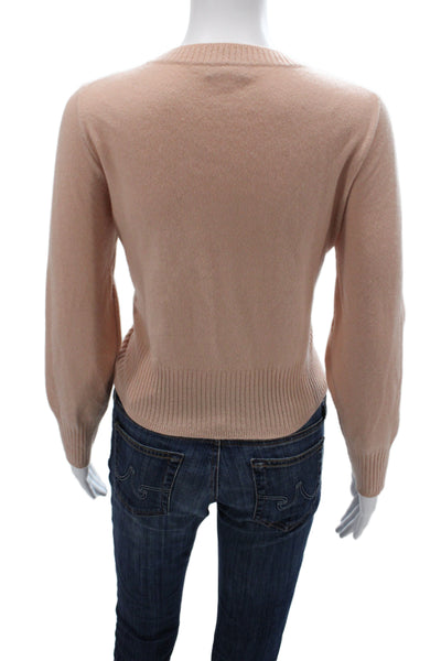 J Crew Womens Cashmere Crew Neck Pullover Sweater Pink Size M