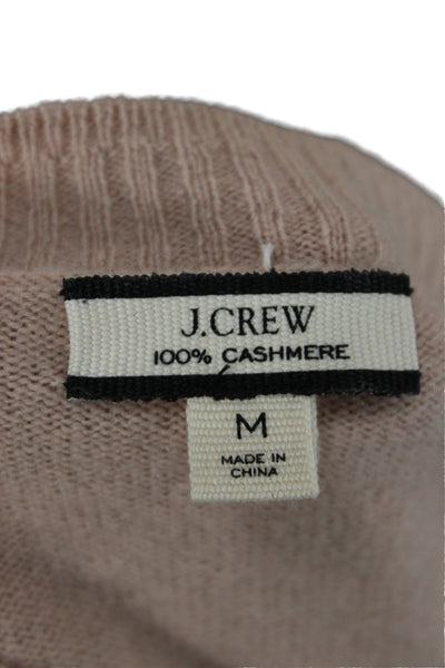 J Crew Womens Cashmere Crew Neck Pullover Sweater Pink Size M