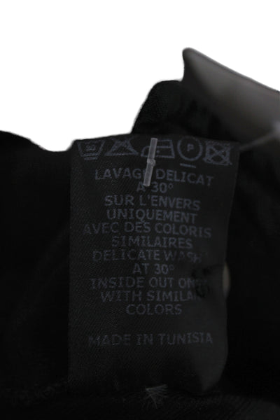 Isabel Marant Etoile Women Cropped Black Cotton Pants Button Size 34