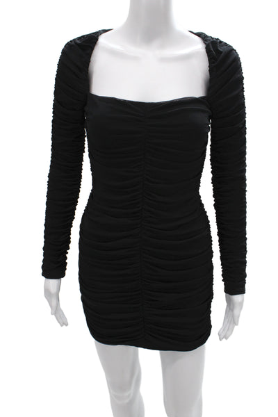 Michael Costello x Revolve Womens Bodycon Black Long Sleeve Dress Size S