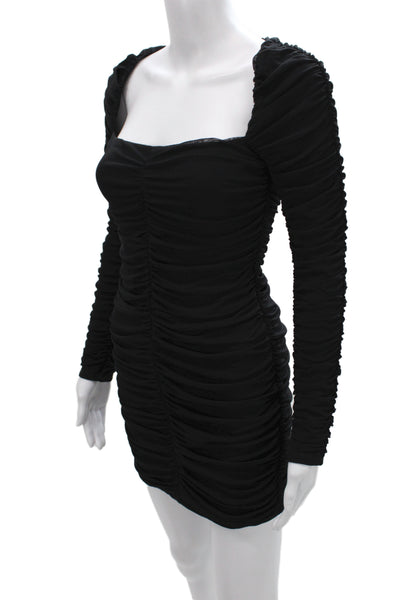 Michael Costello x Revolve Womens Bodycon Black Long Sleeve Dress Size S