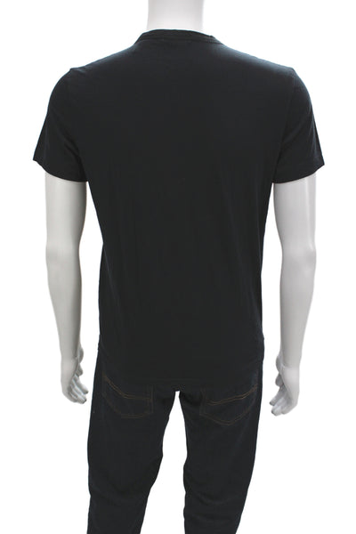 Theory Mens Basic V-Neck Black Pima Cotton Short Sleeve T-Shirt Size M