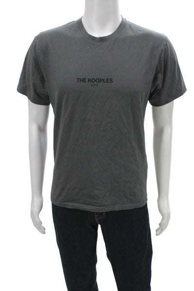 The Kooples Mens Basic Gray Cotton Crew Neck Short Sleeve T-Shirt Size M