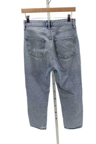 Agolde Womens Straight Blue Jeans 100% Cotton High Rise Size 24