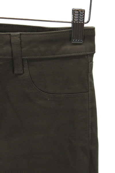 L'Agence Womens Skinny Jeans Brown High Rise Button Cotton Size 26