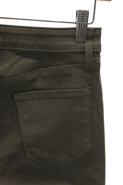 L'Agence Womens Skinny Jeans Brown High Rise Button Cotton Size 26