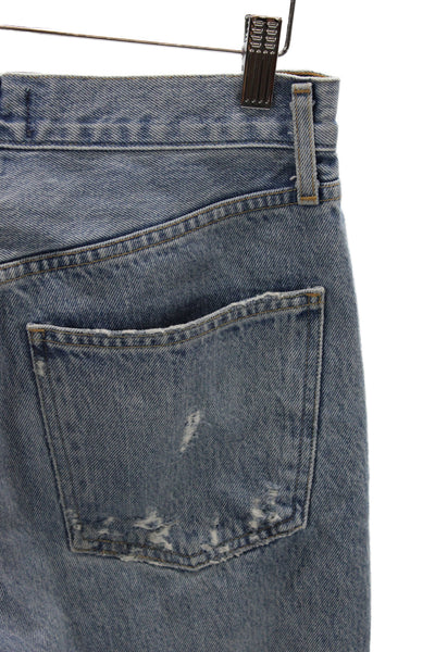 Agolde Womens Straight Jeans Blue High Rise Button Fly Size 25