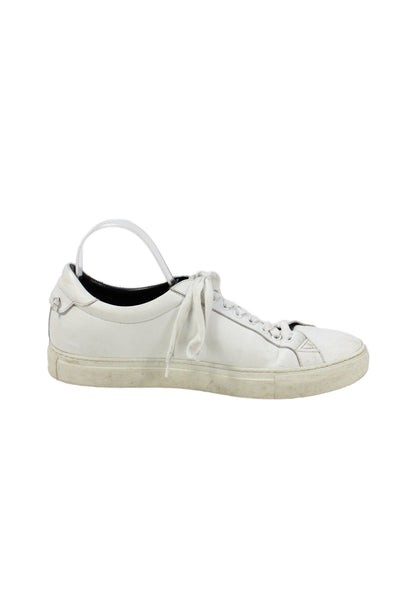 Givenchy Mens Leather Stars Detail Low Top Lace Up Sneakers White Size 43