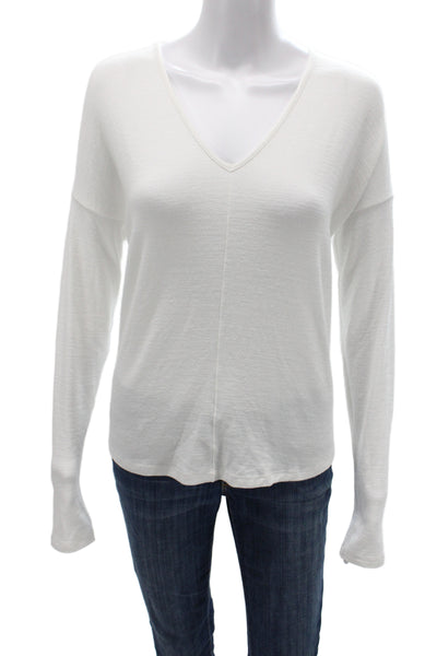 Rag & Bone Women Pullover Sweater V-Neck Long Sleeve White Size S