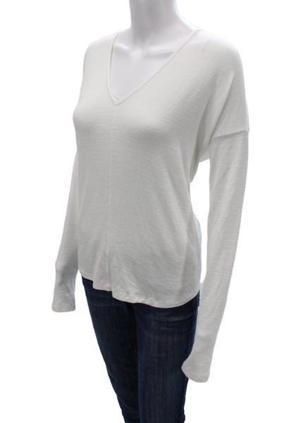 Rag & Bone Women Pullover Sweater V-Neck Long Sleeve White Size S