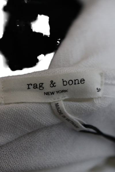 Rag & Bone Women Pullover Sweater V-Neck Long Sleeve White Size S