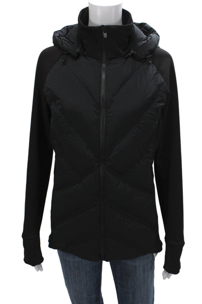 Athleta Women Basic Jacket Black Nylon Zip Closure Athleisure Size M