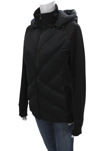 Athleta Women Basic Jacket Black Nylon Zip Closure Athleisure Size M