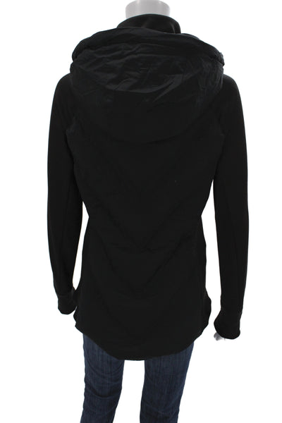 Athleta Women Basic Jacket Black Nylon Zip Closure Athleisure Size M