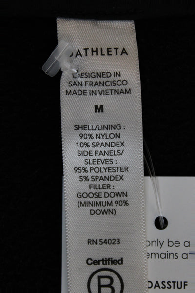 Athleta Women Basic Jacket Black Nylon Zip Closure Athleisure Size M