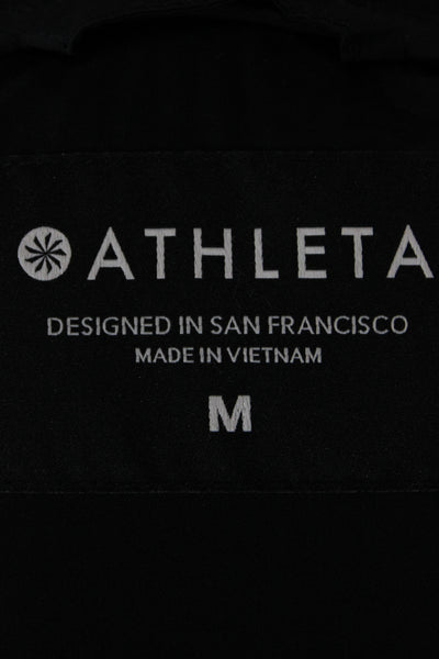 Athleta Women Basic Jacket Black Nylon Zip Closure Athleisure Size M