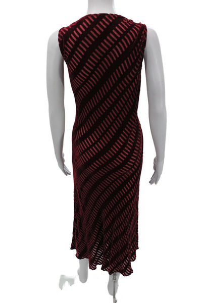 Calvin Klein Women Sheath Dress Red Cowl Neck Sleeveless Rayon Size 8