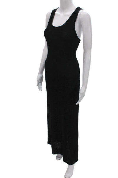 Ralph Ralph Lauren Women Maxi Black Knit Sleeveless Scoop Neck Long Dress Size S