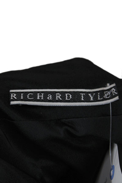 Richard Tyler Women Sheath Dress Black Square Neck Zip Knee Length Size 10