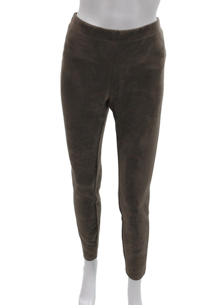 Vince Women Brown Suede Ankle Leggings 27in Inseam Minimalist Size 10