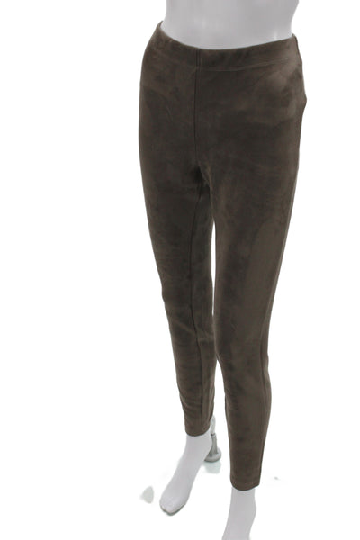 Vince Women Brown Suede Ankle Leggings 27in Inseam Minimalist Size 10