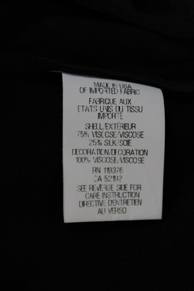 Helmut Lang Women Black Sleeveless Tank Crewneck Basic 75% Viscose Zip Size M