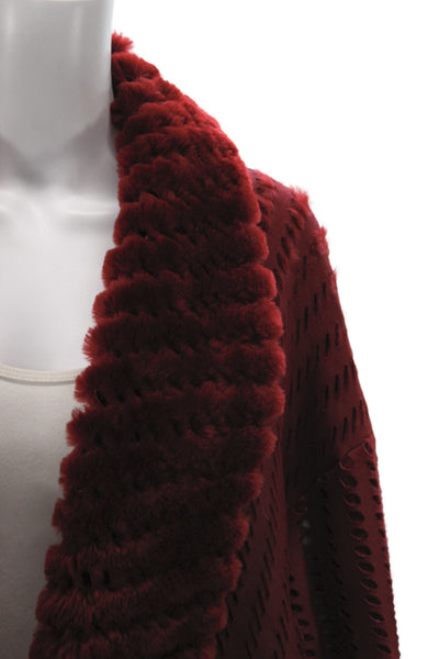 Giuliana Teso Women Red Basic Jacket Long Sleeve Button Unlined Size 42