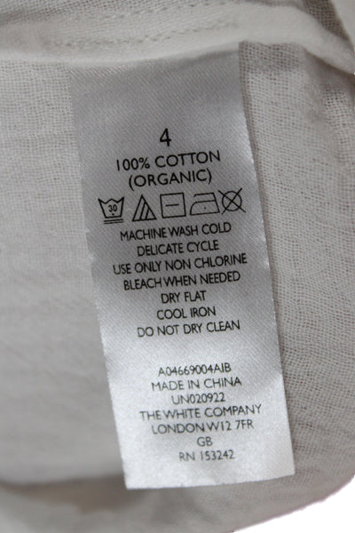 The White Company Women Maxi White Scoop Neck Sleeveless Cotton Dress Size 4
