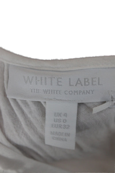 The White Company Women Maxi White Scoop Neck Sleeveless Cotton Dress Size 4