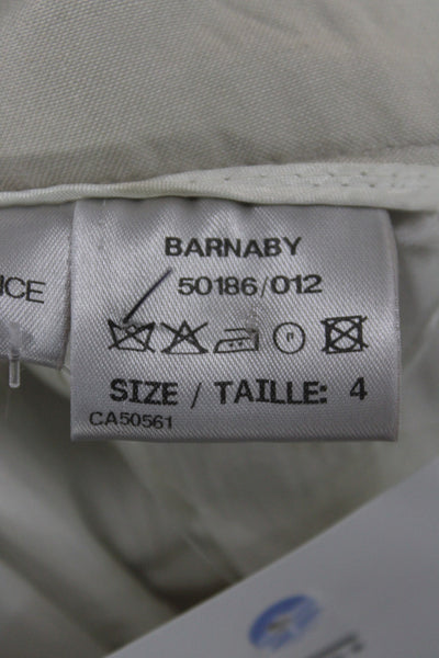 Bernard Zins Women Dress Pants Beige 100% Silk Button Closure Size 4