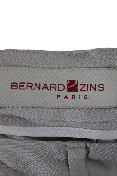 Bernard Zins Women Dress Pants Beige 100% Silk Button Closure Size 4
