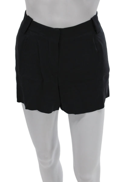 Theory Womens 95% Silk Black Zip Shorts Size 2