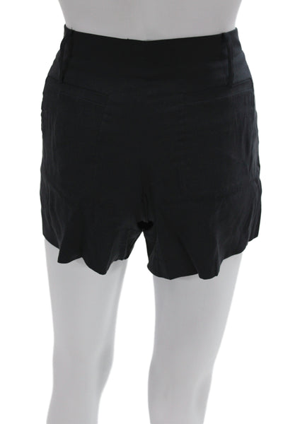 Theory Womens 95% Silk Black Zip Shorts Size 2