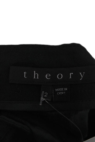Theory Womens 95% Silk Black Zip Shorts Size 2