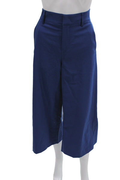 Vince Womens Cropped Blue Wool Pants Button Inseam 24 Size 2