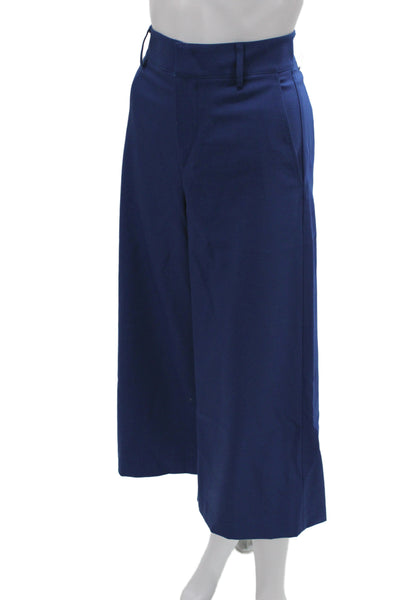 Vince Womens Cropped Blue Wool Pants Button Inseam 24 Size 2