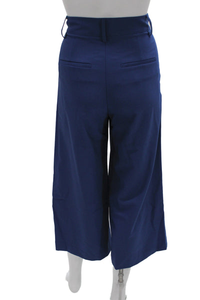 Vince Womens Cropped Blue Wool Pants Button Inseam 24 Size 2