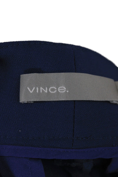 Vince Womens Cropped Blue Wool Pants Button Inseam 24 Size 2