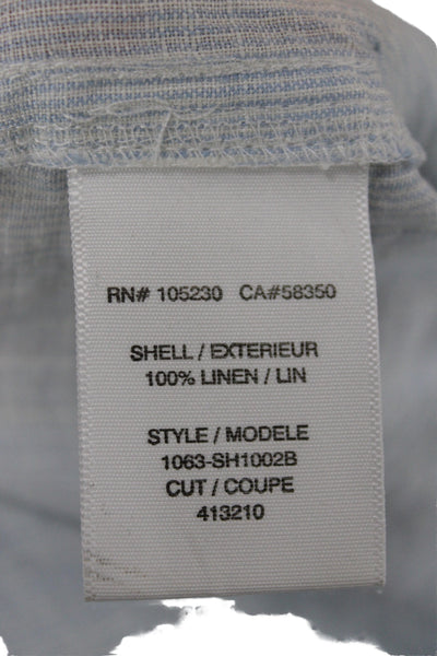 Joie Women Casual Blue Striped Linen Shorts Size S
