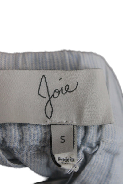 Joie Women Casual Blue Striped Linen Shorts Size S