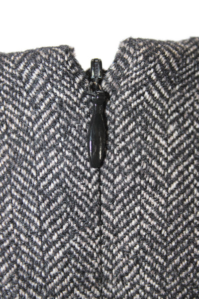 Steven Alan Women Gray Herringbone Wool V-Neck Sleeveless Zip Jumpsuit Size 4