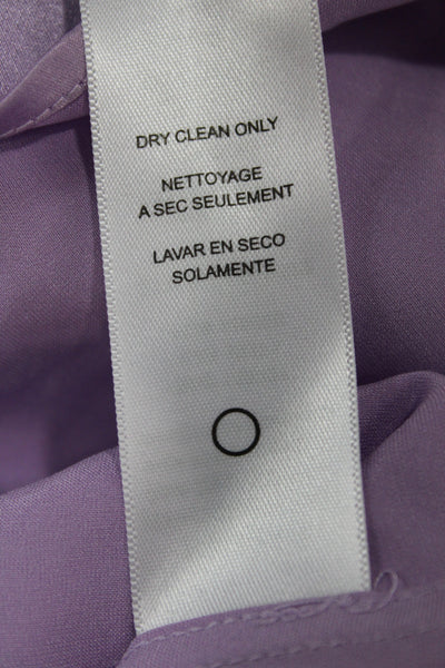 Frame Womens Basic Purple Silk Collared 3/4 Sleeve Blouse Size S