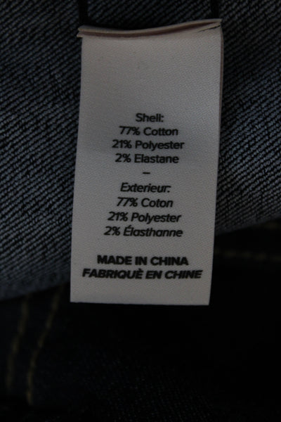 Cinq à Sept Women Blue Basic Jacket 3/4 Sleeve Zip Closure Size XS