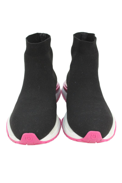 Salvatore Ferragamo Womens Pull On Sock Sneakers Black Pink Size 10 Wide