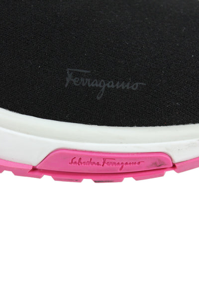 Salvatore Ferragamo Womens Pull On Sock Sneakers Black Pink Size 10 Wide