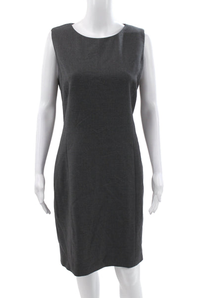 Luca Luca Womens Sheath Wool Dress Gray Sleeveless Round Neck Knee Size 44