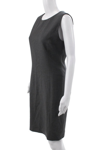 Luca Luca Womens Sheath Wool Dress Gray Sleeveless Round Neck Knee Size 44